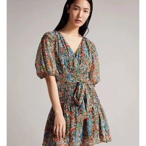 Ted Baker Tiania Floral Wrap Mini Dress